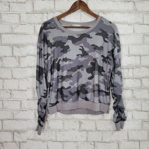 Fitz + Eddi long sleeve camo print top